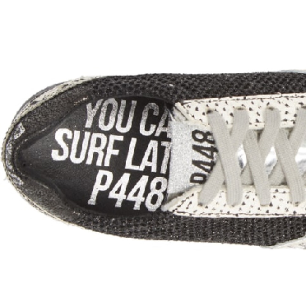 P448 | Boston Sneaker | Black and Ivory | Size 39 - Picture 11 of 11
